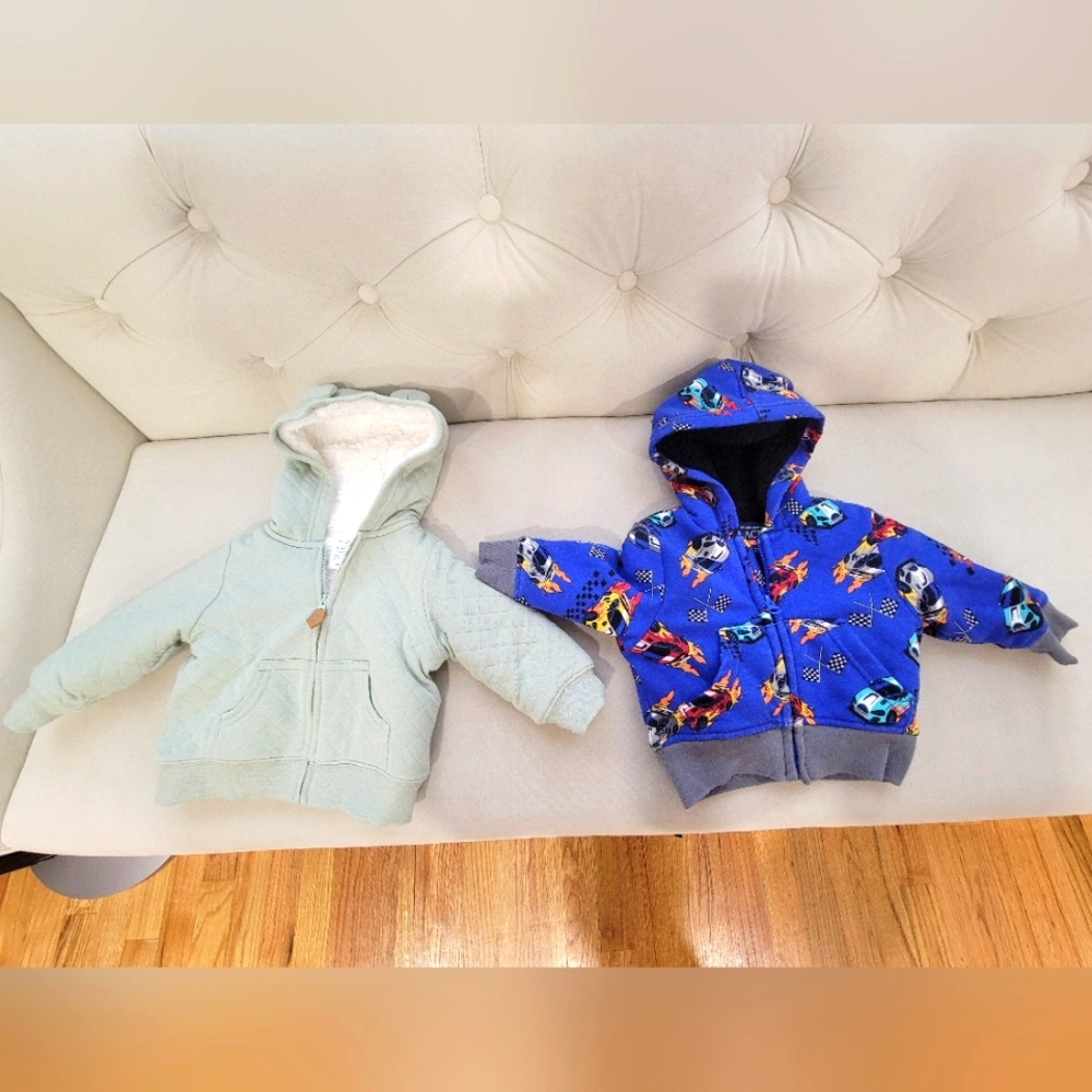Bundle Of Sherpa Zip Up Jackets From The Childrens Place And Carters 6-9M